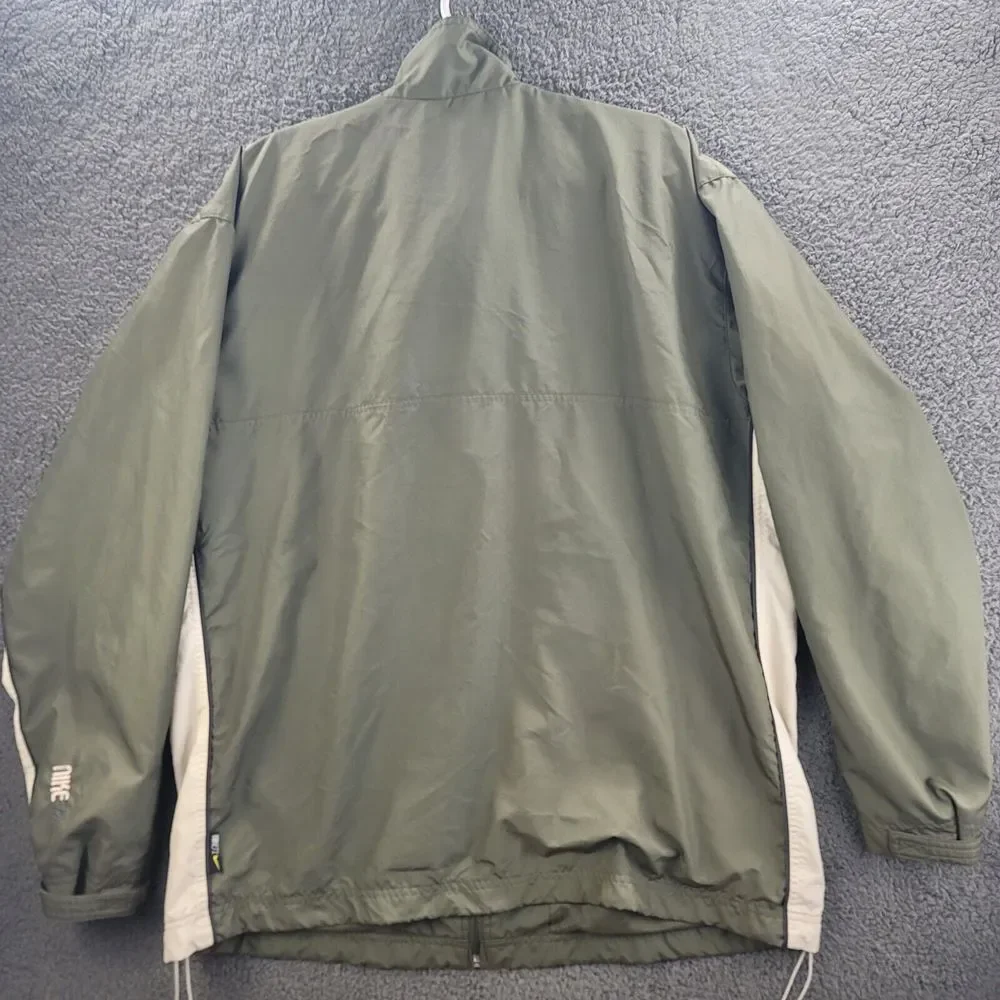Vintage Nike 72 Jacket Green White Mens XL Windbreaker Full Zip Drawstrings Coat